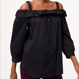 Off the shoulder button down shirt/top